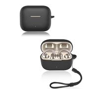 Cover for MOTO Buds Clip Wireless Earbuds, yystao Soft Silicone Protective Case compatible with MOTO Buds Clip, With Lanyard, Dustproof, Shockproof & Durable, Black