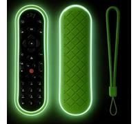 Cover for Original Sky Q Voice Remote Control EC201 EC202 SKY135, Glass Remote, Sky Q Touch and Non-Touch Remote Control Case Protector with Anti-Lost Lanyard - Glowing Green