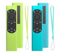 Cover for Samsung Solar Cell Remote Control 2021 2022 BN59-01357 BN59-01385 BN59-01265A Smart TVs Silicone Protective Case Anti-slip Shockproof for Samsung Remote Control (Glow Green+Glow Blue)