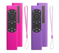 Cover for Samsung Solar Cell Remote Control 2021 2022 BN59-01357 BN59-01385 BN59-01265A Smart TVs Silicone Protective Case Anti-slip Shockproof for Samsung Remote Control (Purple+Rose)
