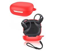 Cover for SHOKZ OpenFit 2 Open-Ear Headphones, Soft Silicone Protective Case compatible with SHOKZ OpenFit 2 BK/OpenFit 2 BG, With Lanyard, Dustproof, Shockproof& Durable, Red