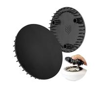 Cover for Shower Drain, Ø 115 mm, Compatible with Viega Tempoplex Drain Set from Year of Construction 2006, Suitable for Model 6964.0, for Drain Hole Ø 90 mm, Black ABS ASA, Cover Shower Cover