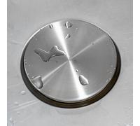 Cover for sink, Ø 115 mm, compatible with Blanco, Franke, standard strainer baskets, stainless steel cover with plastic substructure, kitchen sink cover drain system, drain set aesthetics