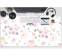 Cover for Table 100x50 cm Decor for Office and Home Waterproof Easy Clean Scratch-Resistant Protection and Decoration Non-Slip PVC Vinyle for Keyboard and Mouse - Watercolor Flowers