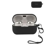 Cover for Technics EAH-AZ80E-K Wireless Earbuds, yystao Soft Silicone Protective Case compatible with EAH-AZ80E-K, With Lanyard, Dustproof, Shockproof& Durable, Black