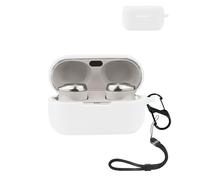 Cover for Technics EAH-AZ80E-K Wireless Earbuds, yystao Soft Silicone Protective Case compatible with EAH-AZ80E-K, With Lanyard, Dustproof, Shockproof& Durable, White