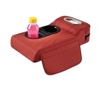 Cover for the centre console of the car, vehicle armrests storage box with cushion, multifunctional faux leather armrest pad with cup holder, for vehicles, trucks, saloon vehicles