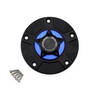 Cover Fuel Tank Cap CNC Keyless Motorcycle Fuel Gas Tank Cap Cover For GSXR 600 750 1000 GSXS750 GSXS1000 HAYABUSA GSX1300R SV650 SV1000(Blue)