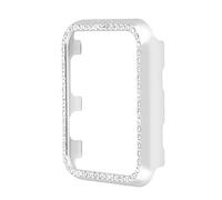 Cover Glitter Silver Compatible with Apple Watch SE 44mm, Protective Case Bling Sparkly Diamonds Rhinestone Aluminium Alloy Anti-Shock Absorber Bumper Cover Compatible with iWatch 44mm Series 6 5 4