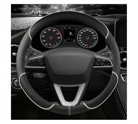 cover protector For Seat For Tarraco For Arona For Ateca For Ibiza Car Steering Wheel Cover Microfiber Leather 38cm Non Slip Wrap(WHITE O SHAPE)