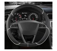 cover protector For Seat For Tarraco For Arona For Ateca For Ibiza Car Steering Wheel Cover Microfiber Leather 38cm Non Slip Wrap(WHITE D SHAPE)