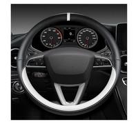 cover protector For Seat For Tarraco For Arona For Ateca For Ibiza Microfiber Leather Car Steering Wheel Cover 38cm Wrap(WHITE O SHAPE)