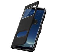 Cover Samsung Galaxy S8 Case Double Window Case Silicone Gel - Black