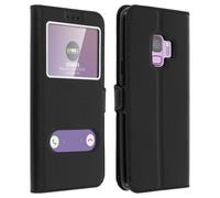 Cover Samsung Galaxy S9 Case Double Window Case Silicone Gel - Black