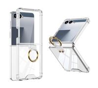 Cover Samsung Galaxy Z Flip7 5G Clear case with, Shell All-inclusive Phone Case with Ring Video Stand, Shockproof Case Compatible with Samsung Z Flip 7-transparente