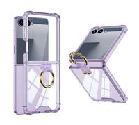 Cover Samsung Galaxy Z Flip7 5G Clear case with, Shell All-inclusive Phone Case with Ring Video Stand, Shockproof Case Compatible with Samsung Z Flip 7-P