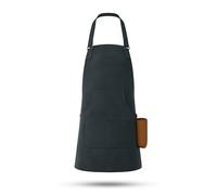 Cover Solutions BBQ Apron for Men and Women, 83 x 63 cm, Made of Robust Faux Leather with Front Pocket and Adjustable Neck Strap, BSCI Certified, darkgray, 83 x 63 cm