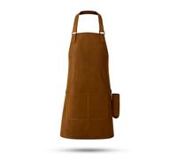 Cover Solutions BBQ Apron for Men and Women, 83 x 63 cm, Made of Robust Faux Leather with Front Pocket and Adjustable Neck Strap, BSCI Certified, brown, 83 x 63 cm