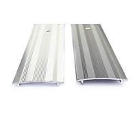 Cover Strip/Vinyl or Carpet Door Bar Trim - Silver or Grey - Threshold Metal Protector - Vinyl to Vinyl or Carpet to Carpet by FloorPro (Grey)