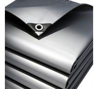 Cover Tarp Ground 145 x 300 cm Tear-Resistant, Flame Retardant, Uv, Frost-Resistant, Mould-Proof, Easy Foldable Waterproof Tarpaulin Cover Sheet for Garden, Gazebo, Grey