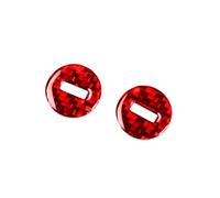 Cover Trim Car Interior 2pcs Car Multimedia Knob Decoration Sticker Decal Cover Trim For For Mustang 2015-2020 2019 Interior Accessories Carbon Fiber(Red)