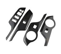 Cover Trim Fits for Toyota for C-HR for CHR 2016-2018 Carbon Fiber Style ABS Window Lift Switch Button Panel Cover Trim Right Drive Trim Sticker