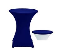 Cover Up Stretch Cocktail table zipper incl. top cover, size Ø 80-85 cm, colour Dark blue, Polyester, 75 x 0.2 x 75 cm