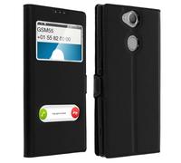 Cover Xperia XA2 Case Double Window Case Silicone Gel - Black