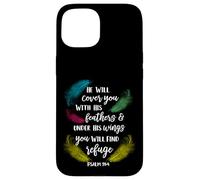Cover yourself with his feathers Psalm 91:4 Parrot Bird Case for iPhone 15