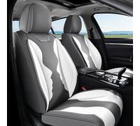 Coverado Car Seat Covers, Front Covers for Cars, Car Seat Cover Front Seats, Automotive Seat Cover, Waterproof, Leather Car Seat Cushion, Universal Interior Seat Protectors for Most Cars Black