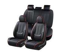Coverado Car Seat Covers Full Set, Seat Covers for Cars, Black Car Seat Protector Waterproof, Nappa Leather Car Seat Cushion, Car Seat Covers Front Seats and Back Fit for Most Cars