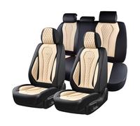 Coverado Car Seat Covers, Leather Seat Covers Full Set, Beige Seat Covers, Car Seat Cushion, Driver Car Seat Covers, Waterproof Car Seat Protector Fit for Most Cars
