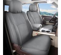 Coverado Chevy Silverado Front Seat Covers, Oxford Seat Covers Fit for Chevy Silverado GMC Sierra 2007-2025 1500, 2015-2025 2500HD 3500HD Crew Double Extended Cab(Front, Gray)