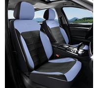 Coverado Leather Car Seat Covers, Waterproof Front Seat Covers 2 Pack, Blue & Black Full Coverage Automotive Seat Cushion Protectors, Universal Fit for Cars SUV Trucks