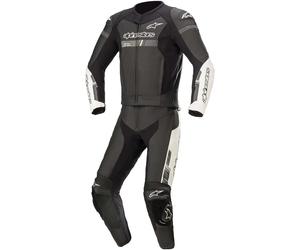 Coverall Motorcycle ALPINESTARS Leather Gp Force Chaser - 2 Pieces - Black/White