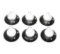 coverandcarry Thetford Oven Replacement Grill-Hob Knobs for Enigma Cookers. 6 Pack. Colour Black and Satin Crome SSPA0903.SA