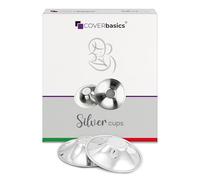 COVERbasics Original Italian Silver Nursing Cups - Nipple Shields for Breastfeeding - Helps Soothe and Protect Sore Nipples - Dermatologically Tested - Medical Device (Regular)