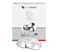 COVERbasics Original Italian Silver Nursing Cups - Nipple Shields for Breastfeeding - Helps Soothe and Protect Sore Nipples - Dermatologically Tested - Medical Device (XL)