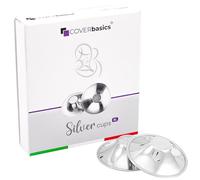 COVERbasics Silver Nipple Shields for Breastfeeding (SilverCups) Nursing Cups for Sensitive Nipples Protection - Medical Device Dermatologically Tested (XL)