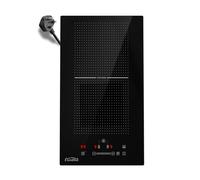 COVERCOOK 2-Zone Induction Hob with Plug,2800W Portable Induction Cooktop with Touch Control,30cm Electric Hob with Flex Zone,9 Power Levels,Boost,Child Lock,Timer Function