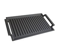 COVERCOOK Cast Iron Griddle Grill Pan, Rectangular Grill, 2 Handles, 43 x 23 cm Griddle Pan for Induction Hob Open Fire Oven Electric Cooktop Outdoor Grills,Ridged Surface