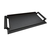 COVERCOOK Cast Iron Griddle Pan, Rectangular Grill, 43 x 23 cm Flat Griddle Pan for Induction Hob, with Dual Handles for Open Fire Ovens Microwaves Electric Cooktops Outdoor Grills