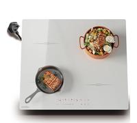 COVERCOOK Plug in Induction Hob White 13 Amp 2800W, 4 Zones Plug in Electric Induction Hob 60cm, Induction Cooktop Touch Control with Timer, Child Safety Lock, Keep Warm, Pause Function, Boost