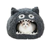 Covered Cat Basket,And Cute Open Mouth House | Washable Pillow For Cat House Bed,For Puppy Kitten Kittens Small Pets Indoor Outdoor Christmas
