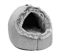 Covered Cat Bed - 40 x 34 x 32 cm, Soft Plush Nest Carry Handle, Closed Cave Design, Warm Pet House, Comfort and Safety | Perfect for the Winter Bedroom for