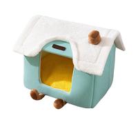 Covered Cat Bed - 40x32x32cm Plush Pet Nest, Removable Pad Warm Sleeping House | Indoor Winter Beds for Kittens Puppies Small Dogs Bedroom Living Room Balcony Apartment Comfort Smalls Animal Sleep