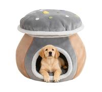 Covered Cat Bed | Mushroom Shape Winter Dog Nest | Cat Warming Bed,for Puppy Animal Indoor Living Room Bedroom Balcony Apartment