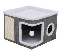 Covered Cat Bed - Semi-Closed Plush Pet Shelter, Cosy and Breathable Cat Nest House | Unique Warm Sleeping Cave Thermal Pet Homes, Comfortable Cat