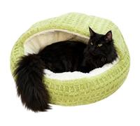 Covered Cat Bed,Semi Enclosed Shell Shaped Puppy Bed,Pet Calming Nest Hooded Cat Cave | for Home Dorm Apartment Living Room Balcony