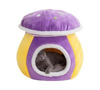 Covered Cat Bed | Warm and Comfortable Winter Sleeping Nest with Removable Mattress - and Comfortable Bed for Cats, Puppies, Indoor Living Rooms, Bedrooms, Balconies, Apartments, Homes